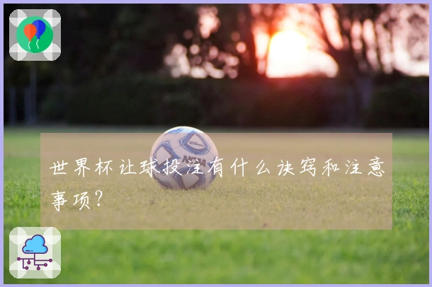 世界杯让球投注有什么诀窍和注意事项？